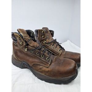 Cabelas Dry-Plus Mens Brown Leather Waterproof Work Boots WK-1224B Size 14 M